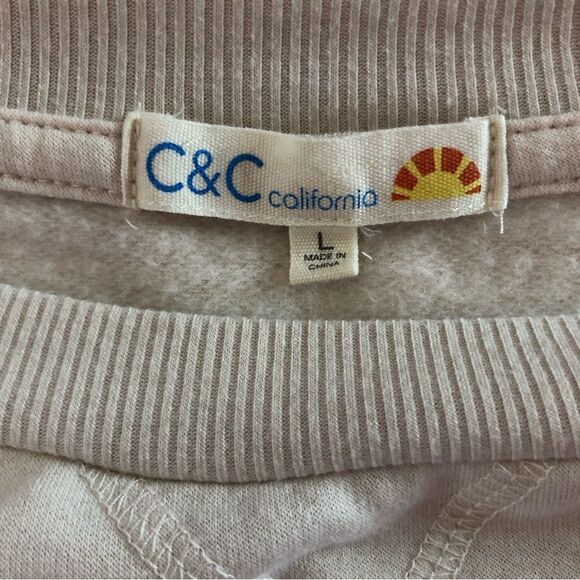 C&C California “My Favorite Color Is Fall” Sweatshirt Beige Size Large - Picture 4 of 8